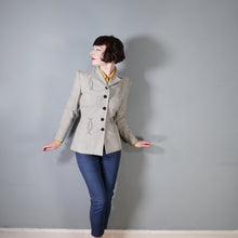 Load image into Gallery viewer, 40s GREY WESTERN STYLE FITTED WOOL JACKET WITH PATCHWORK DESIGNS - M