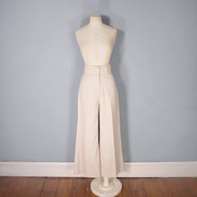 Load image into Gallery viewer, 70s HIGH WAIST STONE / CREAM-BEIGE COLOURED TROUSERS - 26-27&quot;