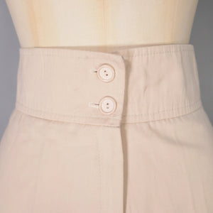 70s HIGH WAIST STONE / CREAM-BEIGE COLOURED TROUSERS - 26-27"