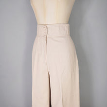 Load image into Gallery viewer, 70s HIGH WAIST STONE / CREAM-BEIGE COLOURED TROUSERS - 26-27&quot;