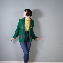 Load image into Gallery viewer, 50s LOPEZ GREEN MEXICAN TOURIST / SOUVENIR FELT APPLIQUE JACKET - S-M