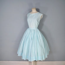 Load image into Gallery viewer, 50s HORROCKSES FOR RICHARD SHOPS GREEN FLORAL FULL SKIRTED DRESS - S