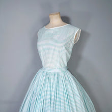 Load image into Gallery viewer, 50s HORROCKSES FOR RICHARD SHOPS GREEN FLORAL FULL SKIRTED DRESS - S