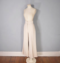 Load image into Gallery viewer, 70s HIGH WAIST STONE / CREAM-BEIGE COLOURED TROUSERS - 26-27&quot;