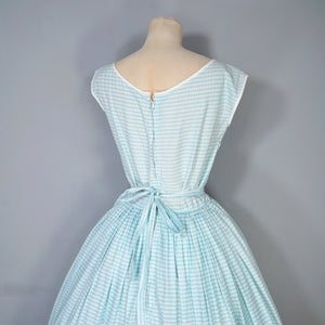 50s HORROCKSES FOR RICHARD SHOPS GREEN FLORAL FULL SKIRTED DRESS - S