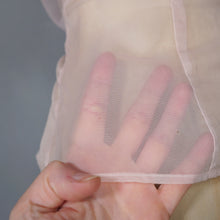 Load image into Gallery viewer, 50s DELICATE PASTEL PINK SHEER RUCHED LACE BLOUSE - M