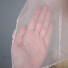 Load image into Gallery viewer, 50s DELICATE PASTEL PINK SHEER RUCHED LACE BLOUSE - M