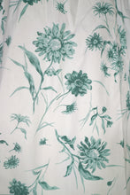 Load image into Gallery viewer, 50s HORROCKSES GREEN AND WHITE FLORAL FULL SKIRTED COTTON PARTY DRESS - S