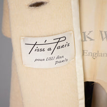 Load image into Gallery viewer, 60S LILLI ANN CREAM FUZZY MOHAIR WOOL SWING COAT WITH HUGE FUR COLLAR - M