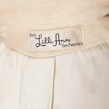 Load image into Gallery viewer, 60S LILLI ANN CREAM FUZZY MOHAIR WOOL SWING COAT WITH HUGE FUR COLLAR - M