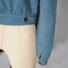 Load image into Gallery viewer, 40s style HAND TAILORED DUSKY BLUE CROPPED SKI JACKET WITH POINTY HOOD - S-M