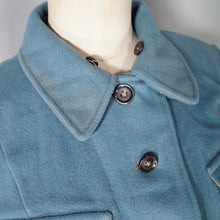 Load image into Gallery viewer, 40s style HAND TAILORED DUSKY BLUE CROPPED SKI JACKET WITH POINTY HOOD - S-M