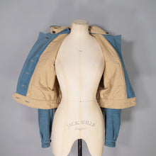 Load image into Gallery viewer, 40s style HAND TAILORED DUSKY BLUE CROPPED SKI JACKET WITH POINTY HOOD - S-M