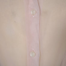 Load image into Gallery viewer, 50s DELICATE PASTEL PINK SHEER RUCHED LACE BLOUSE - M