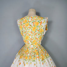 Load image into Gallery viewer, 60s R&amp;K ORIGINALS FULL SKIRTED CREAM AND YELLOW FLORAL DRESS - S