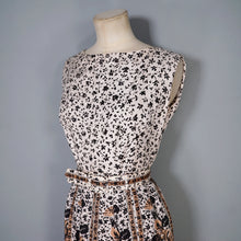 Load image into Gallery viewer, 60s BLANES CREAM BLACK AND BRONZE GOLD COCKTAIL DRESS WITH FRINGE PANEL SKIRT - XS / petite fit