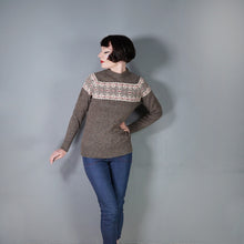 Load image into Gallery viewer, MOFFAT WEAVERS PURE NEW WOOL DEEP EARTHY BROWN FAIRISLE JUMPER - M