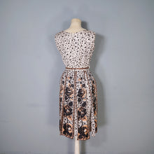 Load image into Gallery viewer, 60s BLANES CREAM BLACK AND BRONZE GOLD COCKTAIL DRESS WITH FRINGE PANEL SKIRT - XS / petite fit