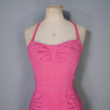 Load image into Gallery viewer, 50s 60s &quot;BRETTLES&quot; CANDY PINK RUCHED SWIMSUIT - XS-S