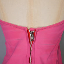 Load image into Gallery viewer, 50s 60s &quot;BRETTLES&quot; CANDY PINK RUCHED SWIMSUIT - XS-S