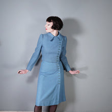 Load image into Gallery viewer, 60s ART DECO WALLIS SOFT BLUE SKIRT SUIT WITH LOTS OF BUTTONS - XS-S
