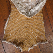 Load image into Gallery viewer, 50s DE WEESE LACE SPIDER WEB AND BUTTERFLY RHINESTONED SWIMSUIT - XS