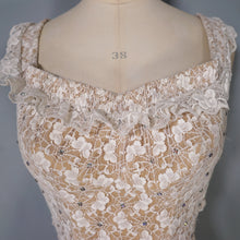 Load image into Gallery viewer, 50s DE WEESE LACE SPIDER WEB AND BUTTERFLY RHINESTONED SWIMSUIT - XS