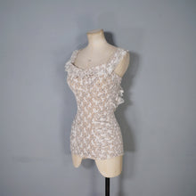 Load image into Gallery viewer, 50s DE WEESE LACE SPIDER WEB AND BUTTERFLY RHINESTONED SWIMSUIT - XS