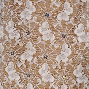 50s DE WEESE LACE SPIDER WEB AND BUTTERFLY RHINESTONED SWIMSUIT - XS