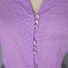 Load image into Gallery viewer, 50s PASTEL PURPLE SEERSUCKER FULL SKIRTED DRESS - S-M