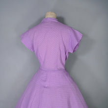 Load image into Gallery viewer, 50s PASTEL PURPLE SEERSUCKER FULL SKIRTED DRESS - S-M