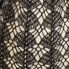 Load image into Gallery viewer, VINTAGE SLINKY BLACK SEE THROUGH LACE CROCHET DRESS - M