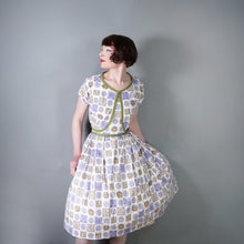Load image into Gallery viewer, 50s SUN DRESS AND BOLERO JACKET IN NOVELTY FOLK ART PRINT - XS