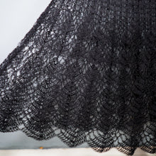 Load image into Gallery viewer, VINTAGE SLINKY BLACK SEE THROUGH LACE CROCHET DRESS - M