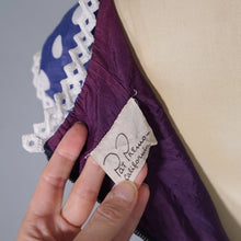 Load image into Gallery viewer, 50s PAT PREMO DARK BLUE AND WHITE POLKA DOT FULL SKIRTED DRESS - S