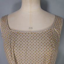 Load image into Gallery viewer, 50s VICTOR JOSSELYN BROWN AND YELLOW PAISELY PRINT FULL SKIRTED DRESS S-M