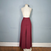Load image into Gallery viewer, 70s VAN ALLAN PLUM BURGUNDY HIGH WAIST WIDE LEG TROUSERS - S