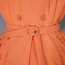 Load image into Gallery viewer, 40s ORANGE COTTON TEA DRESS WITH PINTUCK DETAILS - S