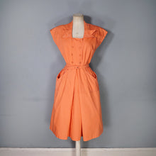Load image into Gallery viewer, 40s ORANGE COTTON TEA DRESS WITH PINTUCK DETAILS - S