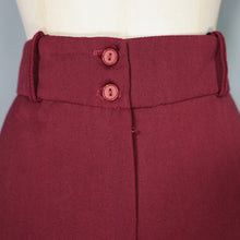 Load image into Gallery viewer, 70s VAN ALLAN PLUM BURGUNDY HIGH WAIST WIDE LEG TROUSERS - S