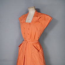 Load image into Gallery viewer, 40s ORANGE COTTON TEA DRESS WITH PINTUCK DETAILS - S