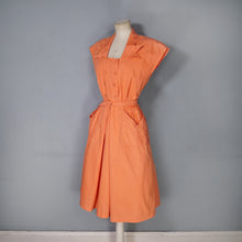 Load image into Gallery viewer, 40s ORANGE COTTON TEA DRESS WITH PINTUCK DETAILS - S