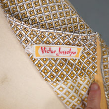 Load image into Gallery viewer, 50s VICTOR JOSSELYN BROWN AND YELLOW PAISELY PRINT FULL SKIRTED DRESS S-M