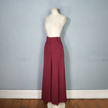 Load image into Gallery viewer, 70s VAN ALLAN PLUM BURGUNDY HIGH WAIST WIDE LEG TROUSERS - S