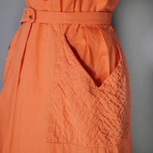 Load image into Gallery viewer, 40s ORANGE COTTON TEA DRESS WITH PINTUCK DETAILS - S