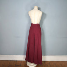 Load image into Gallery viewer, 70s VAN ALLAN PLUM BURGUNDY HIGH WAIST WIDE LEG TROUSERS - S