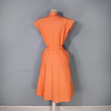 Load image into Gallery viewer, 40s ORANGE COTTON TEA DRESS WITH PINTUCK DETAILS - S