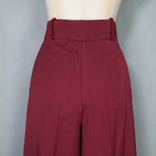 Load image into Gallery viewer, 70s VAN ALLAN PLUM BURGUNDY HIGH WAIST WIDE LEG TROUSERS - S
