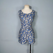 Load image into Gallery viewer, 50s LAZAR SPORTS BLUE GREY SHELL PRINT COTTON ROMPER / PLAYSUIT - XS