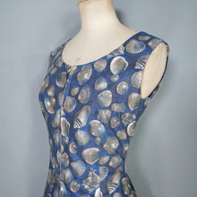 Load image into Gallery viewer, 50s LAZAR SPORTS BLUE GREY SHELL PRINT COTTON ROMPER / PLAYSUIT - XS